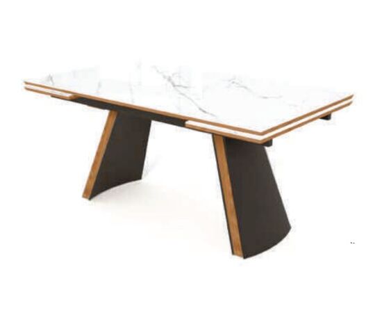 Стол РАНДЕВУ 160 БЕЛЫЙ МРАМОР МАТОВЫЙ 9806035 , керамика / Черный, Орех эко, М-City, изображение 2 | Интернет магазин мебели и декора LifeDekor