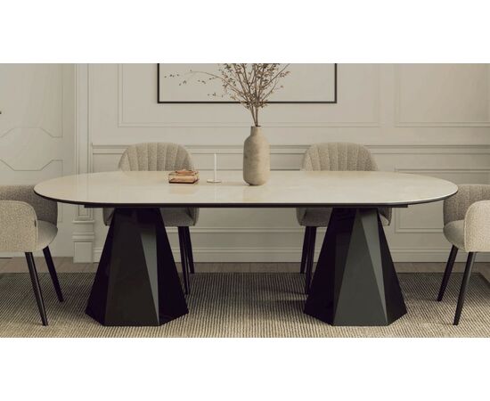 Стол ОРФЕЙ  240 нераскладной ONYX SABLE PULIDO, керамика / Черный каркас М-City | Интернет магазин мебели и декора LifeDekor