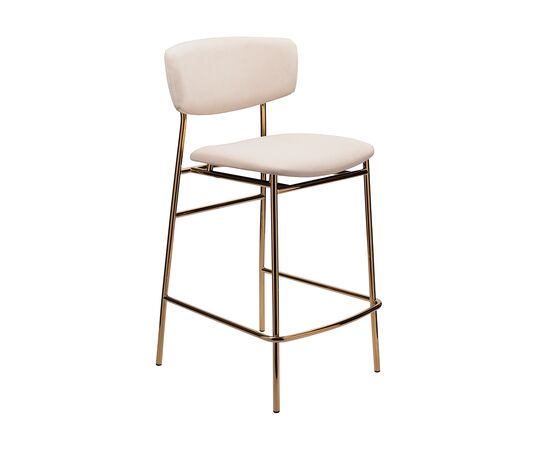 Стул полубарный Elle кремовый с золотыми ножками | Интернет магазин мебели и декора LifeDekor