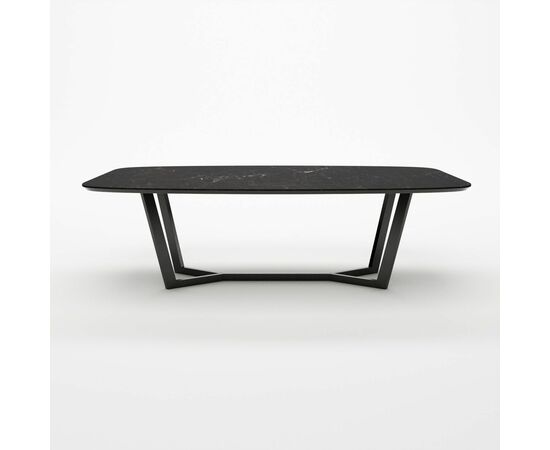 Стол овальный BENZ 160, керамика матовая, черная, изображение 2 | Интернет магазин мебели и декора LifeDekor