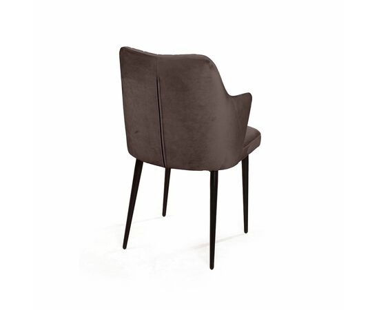 Стул с подлокотниками Hunt ромб, бархат антрацит 14 / чёрный конус, изображение 5 | Интернет магазин мебели и декора LifeDekor