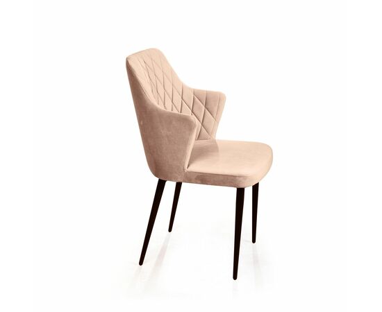 Стул с подлокотниками Hunt ромб, бархат бежевый 5 / чёрный конус, изображение 7 | Интернет магазин мебели и декора LifeDekor