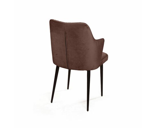 Стул с подлокотниками Hunt ромб, бархат коричневый 12 / чёрный конус, изображение 5 | Интернет магазин мебели и декора LifeDekor