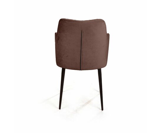 Стул с подлокотниками Hunt ромб, бархат коричневый 12 / чёрный конус, изображение 7 | Интернет магазин мебели и декора LifeDekor