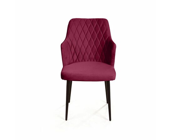 Стул с подлокотниками Hunt ромб, бархат красный 16 / чёрный конус, изображение 2 | Интернет магазин мебели и декора LifeDekor