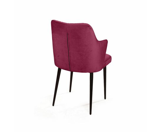 Стул с подлокотниками Hunt ромб, бархат красный 16 / чёрный конус, изображение 5 | Интернет магазин мебели и декора LifeDekor