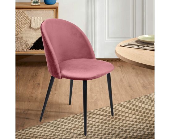 Стул Thomas, бархат пудровый 15, изображение 4 | Интернет магазин мебели и декора LifeDekor