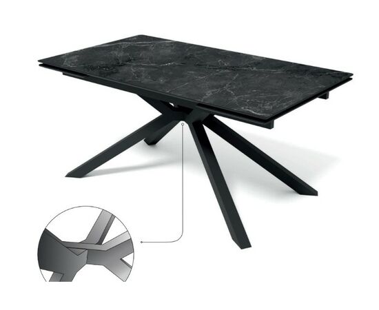 Стол ТАНГО 160 CALACATTA GOLD , керамика / Черный каркас, М-City, изображение 2 | Интернет магазин мебели и декора LifeDekor