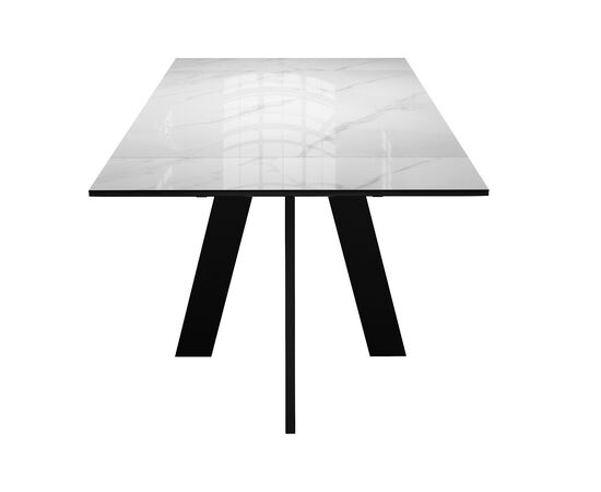 Стол DikLine SKM120 Керамика Carrara Gloss (мрамор глянец белый)/опоры черные, изображение 8 | Интернет магазин мебели и декора LifeDekor