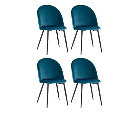 Стул Lilly велюр сине-зеленый 4 шт. | Интернет магазин мебели и декора LifeDekor