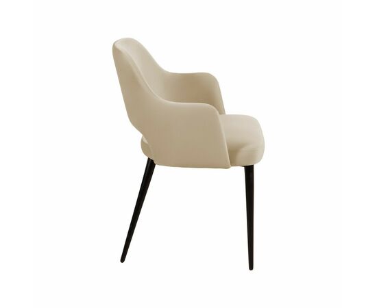 Стул William с подлокотниками, бархат бежевый 5/ черный конус, изображение 3 | Интернет магазин мебели и декора LifeDekor