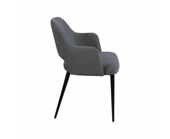 Стул William с подлокотниками, бархат серый 27/ черный конус, изображение 3 | Интернет магазин мебели и декора LifeDekor