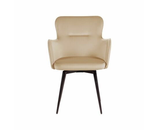 Стул c подлокотниками King, поворотный на 360 градусов, бархат бежевый 05, изображение 2 | Интернет магазин мебели и декора LifeDekor