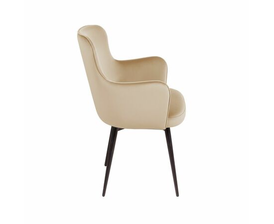 Стул c подлокотниками King, поворотный на 360 градусов, бархат бежевый 05, изображение 3 | Интернет магазин мебели и декора LifeDekor