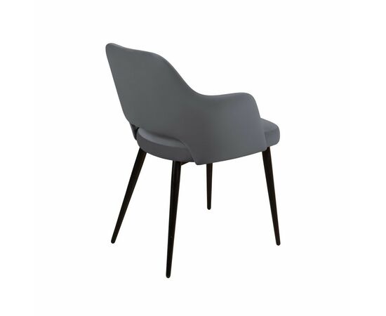 Стул William с подлокотниками, бархат серый 27/ черный конус, изображение 4 | Интернет магазин мебели и декора LifeDekor