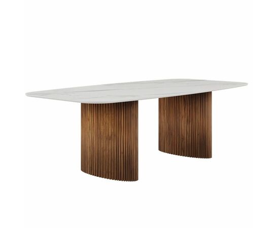 Стол овальный Denver 200, керамика матовая / две опоры | Интернет магазин мебели и декора LifeDekor