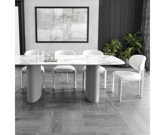 Стол овальный Denver 200, керамика глянцевая / две опоры, изображение 2 | Интернет магазин мебели и декора LifeDekor