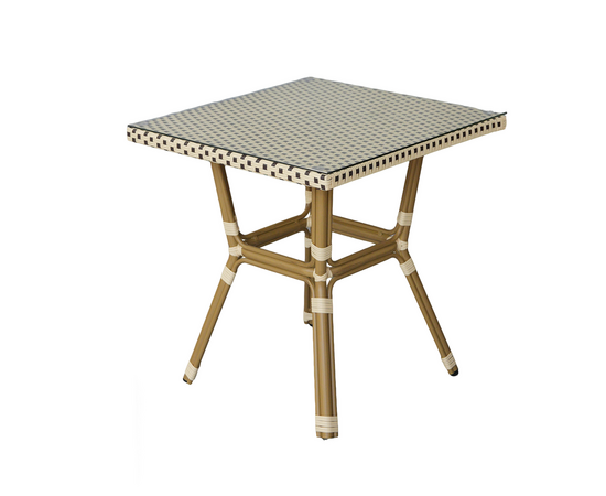 "Кабри" обеденная группа плетеная на 4 персоны, цвет бежево-коричневый, изображение 2 | Интернет магазин мебели и декора LifeDekor