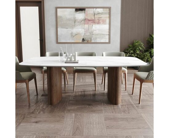 Стол овальный Denver 270, керамика матовая / две опоры, изображение 2 | Интернет магазин мебели и декора LifeDekor