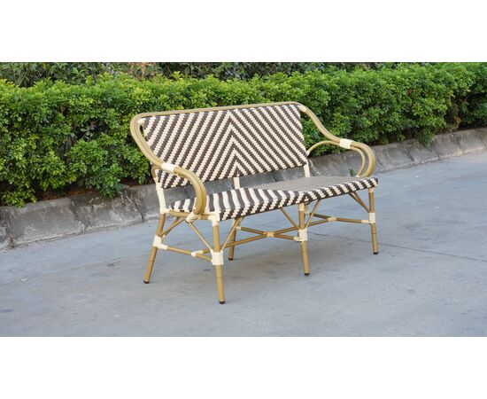 "Кабри" диван двухместный плетенный из искусственного ротанга, цвет бежево-коричневый, изображение 6 | Интернет магазин мебели и декора LifeDekor