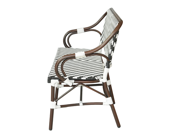 "Кабри" диван двухместный плетенный из искусственного ротанга, цвет черно-белый, изображение 3 | Интернет магазин мебели и декора LifeDekor