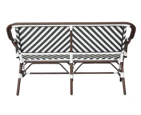 "Кабри" диван двухместный плетенный из искусственного ротанга, цвет черно-белый, изображение 4 | Интернет магазин мебели и декора LifeDekor