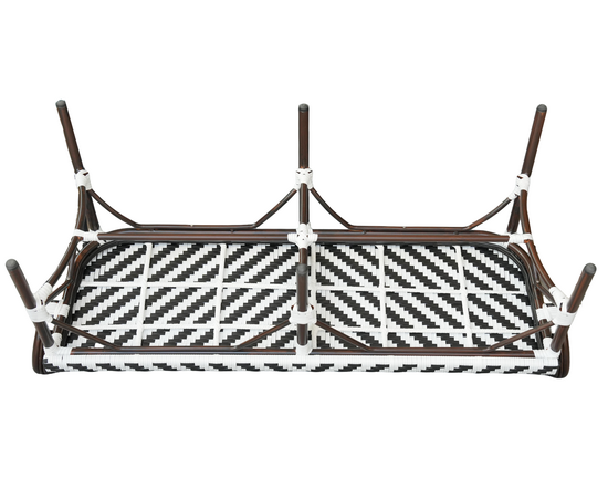 "Кабри" диван двухместный плетенный из искусственного ротанга, цвет черно-белый, изображение 5 | Интернет магазин мебели и декора LifeDekor