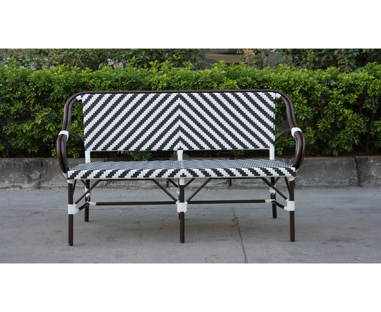 "Кабри" диван двухместный плетенный из искусственного ротанга, цвет черно-белый, изображение 7 | Интернет магазин мебели и декора LifeDekor
