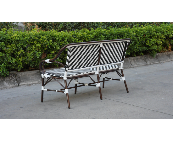 "Кабри" диван двухместный плетенный из искусственного ротанга, цвет черно-белый, изображение 8 | Интернет магазин мебели и декора LifeDekor