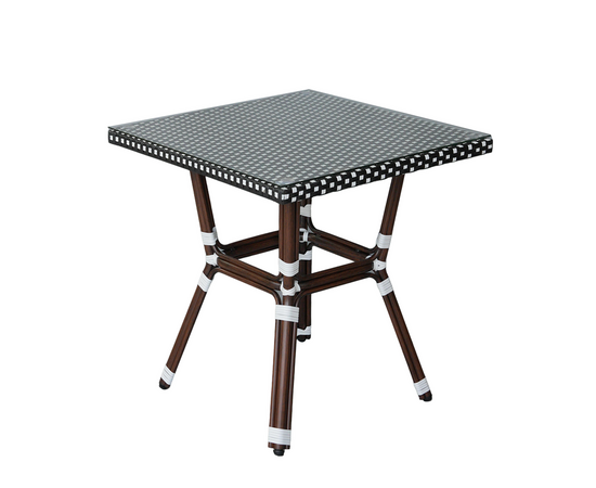 "Кабри" обеденная группа плетеная на 4 персоны, цвет черно-белый, изображение 2 | Интернет магазин мебели и декора LifeDekor