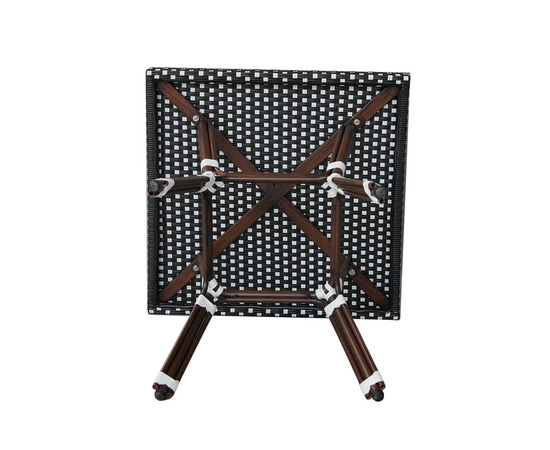 "Кабри" обеденная группа плетеная на 4 персоны, цвет черно-белый, изображение 3 | Интернет магазин мебели и декора LifeDekor