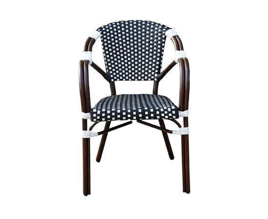 "Кабри" обеденная группа плетеная на 4 персоны, цвет черно-белый, изображение 5 | Интернет магазин мебели и декора LifeDekor