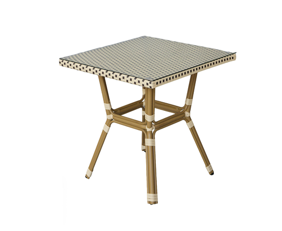 "Кабри" плетеный стол из искусственного ротанга, цвет бежево-коричневый | Интернет магазин мебели и декора LifeDekor