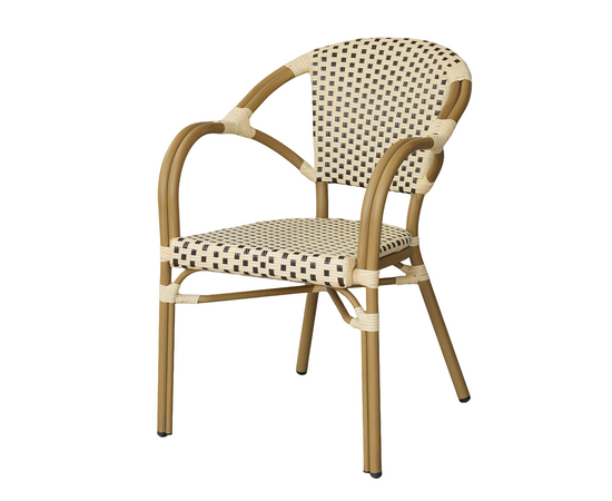 "Кабри" плетеный стул из искусственного ротанга, цвет бежево-коричневый | Интернет магазин мебели и декора LifeDekor