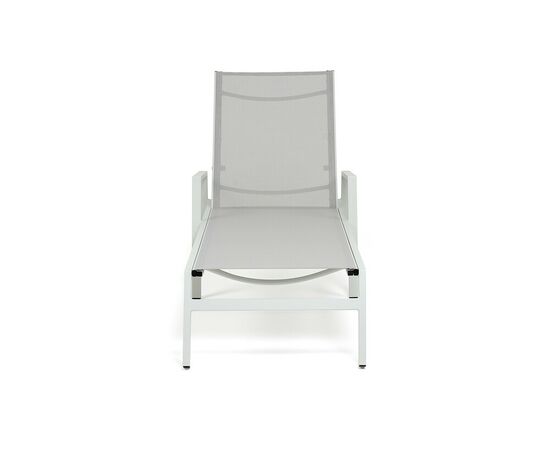 "Парма" шезлонг из алюминия темно-серый (RAL7024) муар, ткань текстилен серая, изображение 4 | Интернет магазин мебели и декора LifeDekor