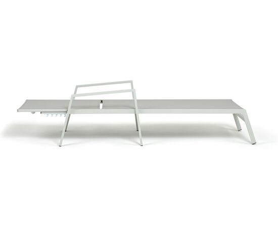 "Парма" шезлонг из алюминия темно-серый (RAL7024) муар, ткань текстилен серая, изображение 5 | Интернет магазин мебели и декора LifeDekor