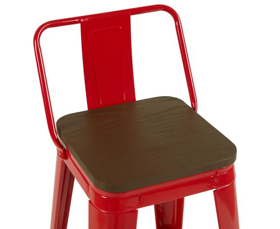 Стул барный TOLIX со спинкой красный глянцевый + темное дерево KD 4 шт., изображение 8 | Интернет магазин мебели и декора LifeDekor