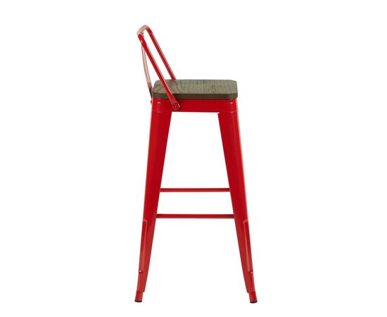 Стул барный TOLIX со спинкой красный глянцевый + темное дерево KD 4 шт., изображение 4 | Интернет магазин мебели и декора LifeDekor