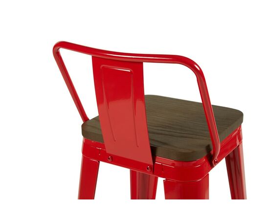 Стул барный TOLIX со спинкой красный глянцевый + темное дерево KD, изображение 7 | Интернет магазин мебели и декора LifeDekor