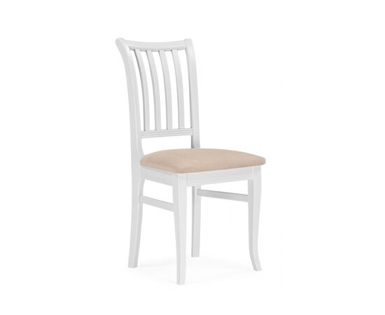 Стул деревянный Фрезино с проножкой бежевый велюр / белый | Интернет магазин мебели и декора LifeDekor