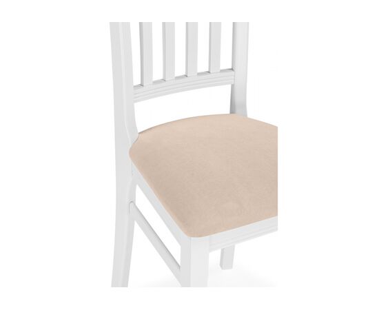 Стул деревянный Фрезино с проножкой бежевый велюр / белый, изображение 5 | Интернет магазин мебели и декора LifeDekor