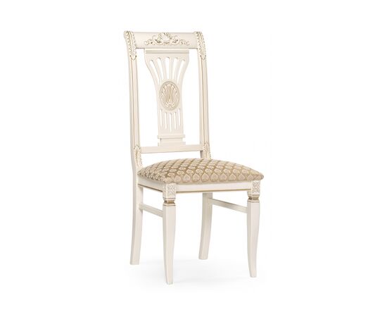 Стул деревянный Roy золото патина тк. К02 бежевая / слоновая кость | Интернет магазин мебели и декора LifeDekor