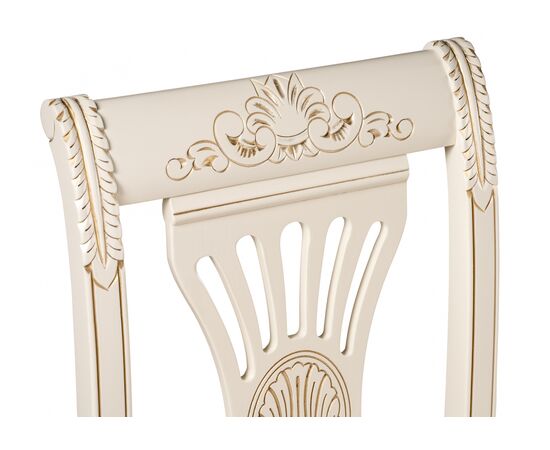 Стул деревянный Roy золото патина тк. К02 бежевая / слоновая кость, изображение 7 | Интернет магазин мебели и декора LifeDekor