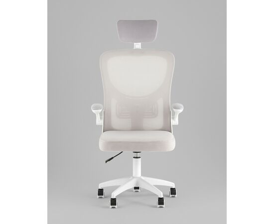 Кресло офисное TopChairs Core серый с подголовником пластик белый, изображение 3 | Интернет магазин мебели и декора LifeDekor