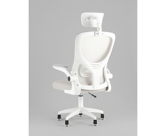 Кресло офисное TopChairs Core серый с подголовником пластик белый, изображение 6 | Интернет магазин мебели и декора LifeDekor