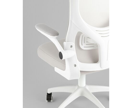 Кресло офисное TopChairs Core серый с подголовником пластик белый, изображение 7 | Интернет магазин мебели и декора LifeDekor