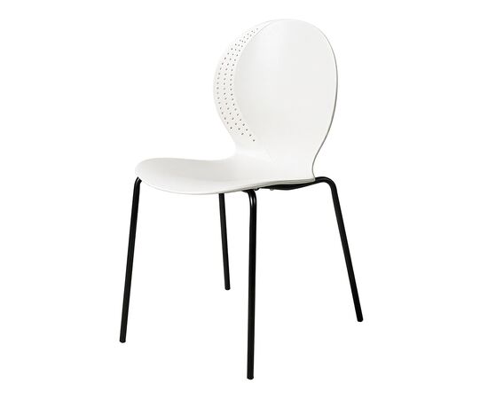 Комплект из 4-х стульев Wave белый с черными ножками | Интернет магазин мебели и декора LifeDekor