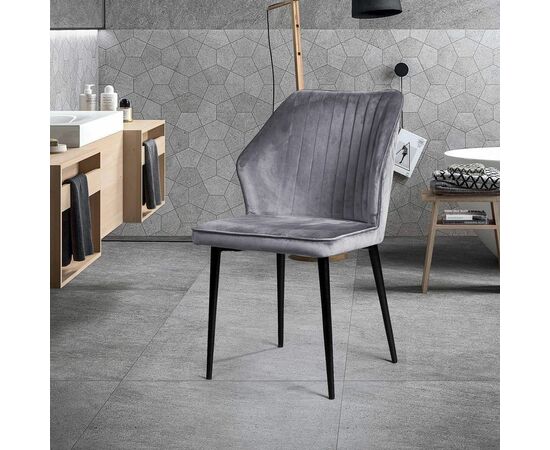 Стул Berg, бархат светло-серый 26, изображение 4 | Интернет магазин мебели и декора LifeDekor