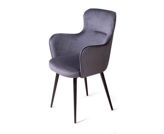 Стул c подлокотниками King, поворотный на 360 градусов, бархат серый 27, изображение 12 | Интернет магазин мебели и декора LifeDekor