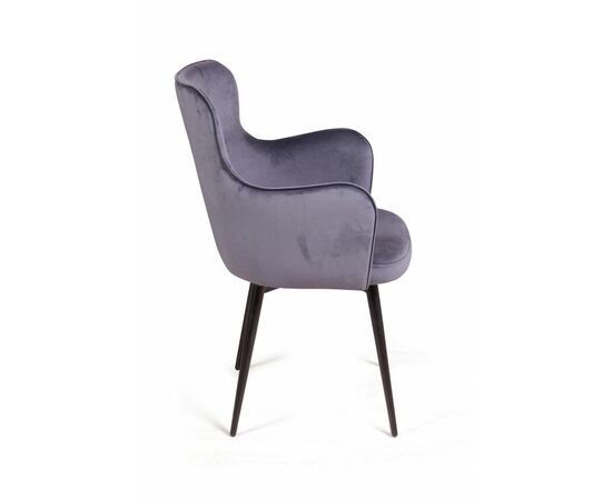 Стул c подлокотниками King, поворотный на 360 градусов, бархат серый 27, изображение 3 | Интернет магазин мебели и декора LifeDekor